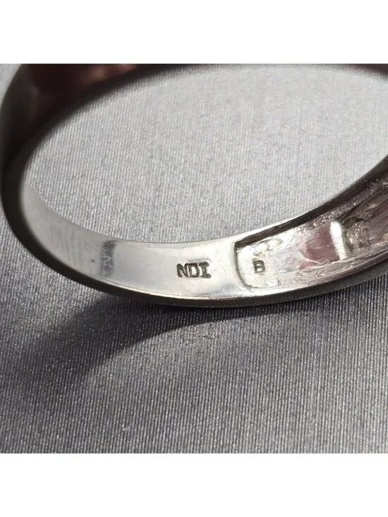 10k White Gold Natural Diamond Channel Set Band Ring Size 10.25 Signed NDI 4.05g - Picture 8 of 16